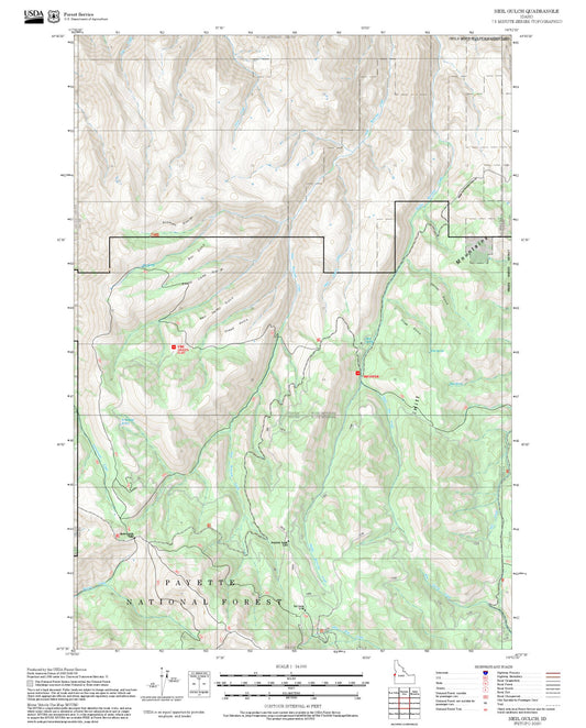 2025 Forest Service Topo Map of Neil Gulch Idaho