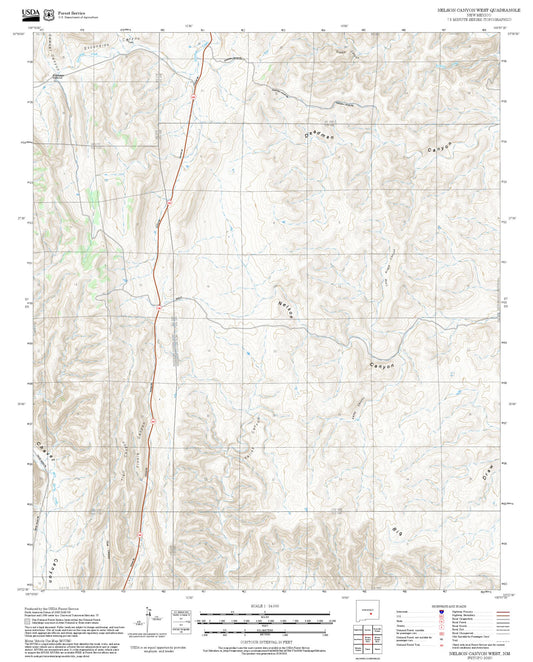 2025 Forest Service Topo Map of Nelson Canyon West New Mexico