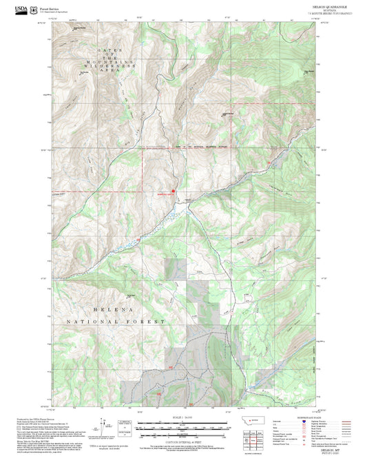 2025 Forest Service Topo Map of Nelson Montana