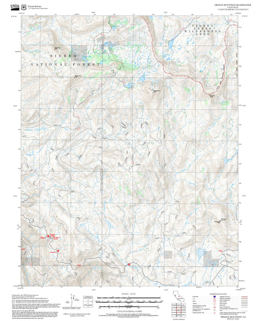 2025 Forest Service Topo Map of Nelson Mountain California