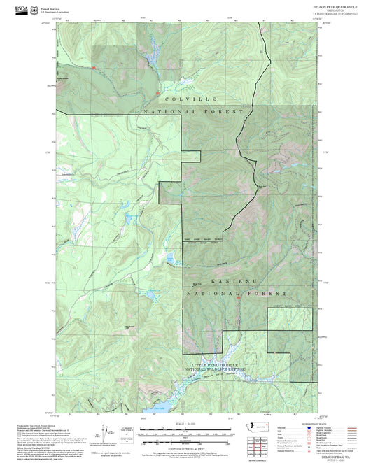 2025 Forest Service Topo Map of Nelson Peak Washington