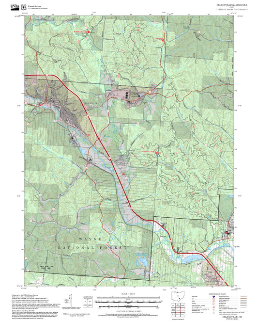 2025 Forest Service Topo Map of Nelsonville Ohio