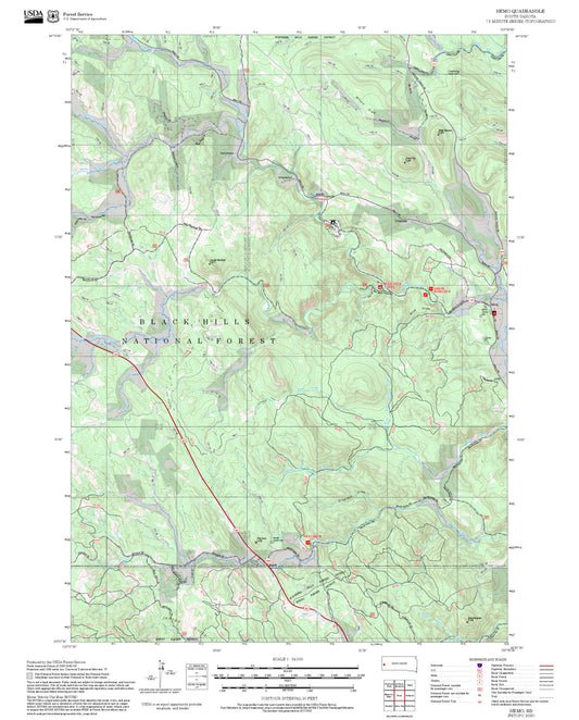 2025 Forest Service Topo Map of Nemo South Dakota
