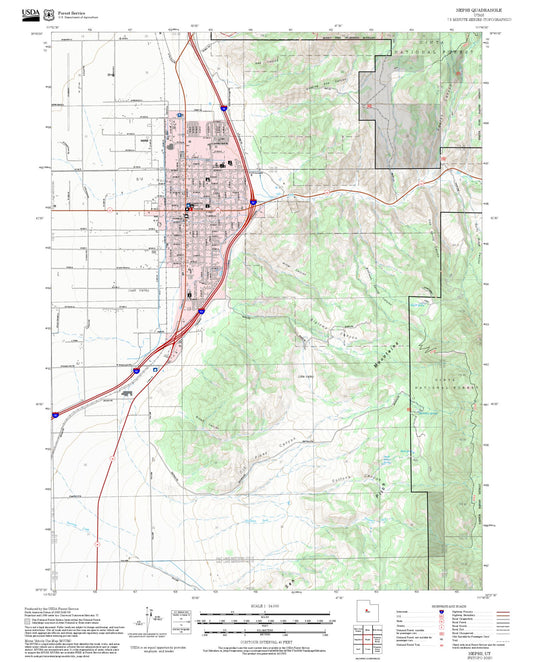 2025 Forest Service Topo Map of Nephi Utah