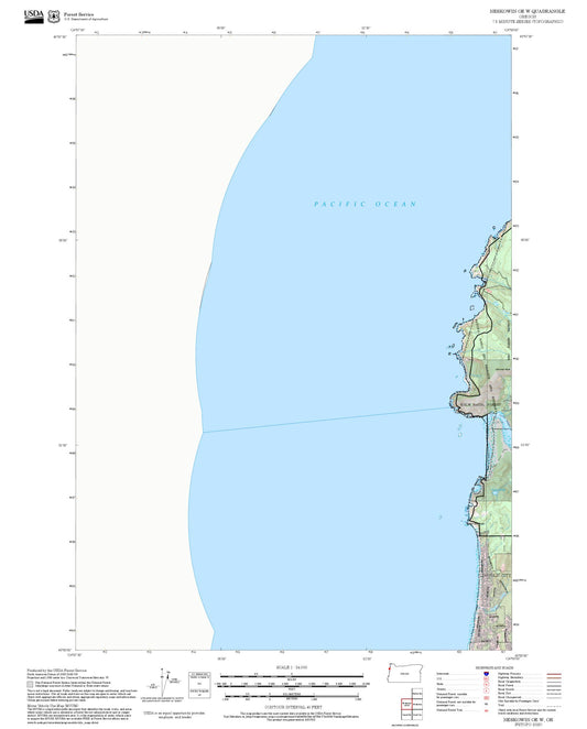2025 Forest Service Topo Map of Neskowin OE W Oregon