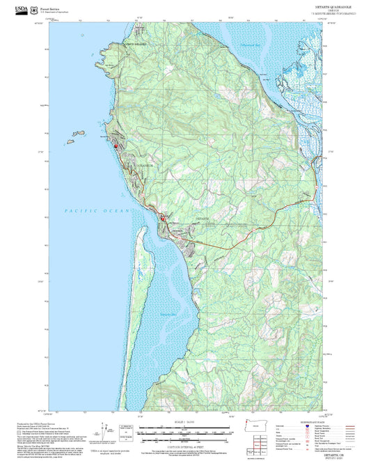 2025 Forest Service Topo Map of Netarts Oregon