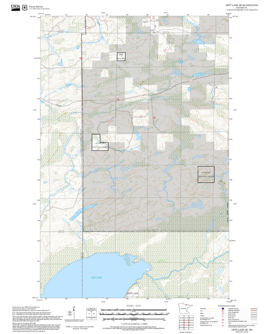 2025 Forest Service Topo Map of Nett Lake NE Minnesota