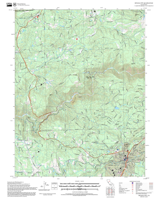 2025 Forest Service Topo Map of Nevada City California