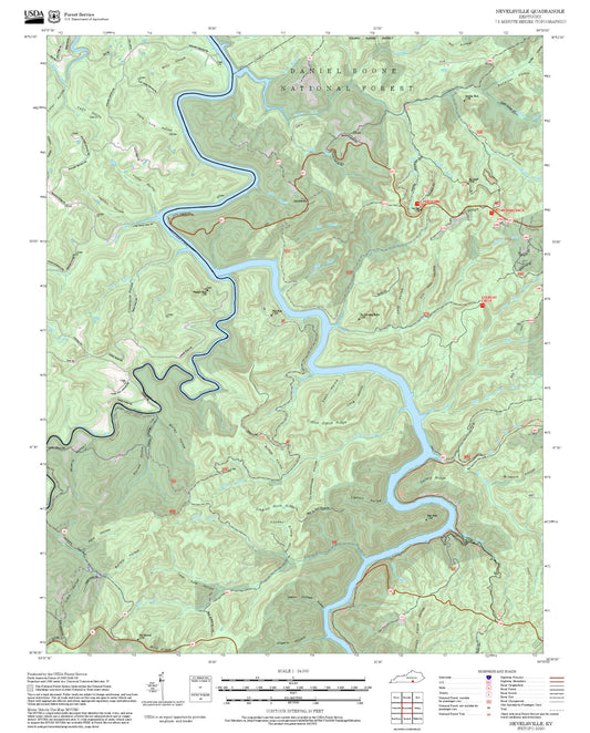 2025 Forest Service Topo Map of Nevelsville Kentucky