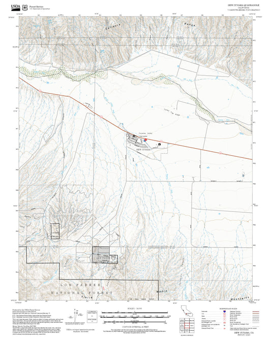 2025 Forest Service Topo Map of New Cuyama California