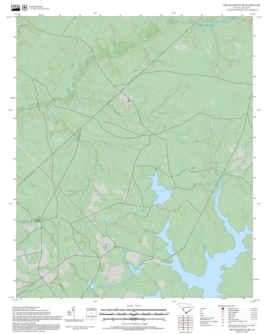 2025 Forest Service Topo Map of New Ellenton SE South Carolina