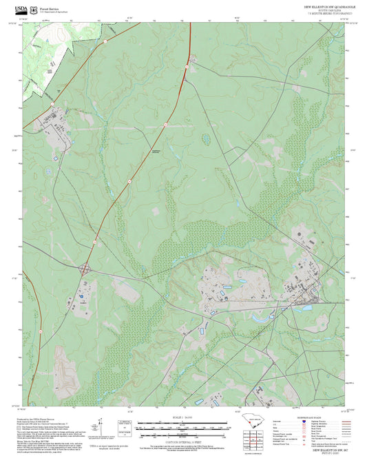 2025 Forest Service Topo Map of New Ellenton SW South Carolina