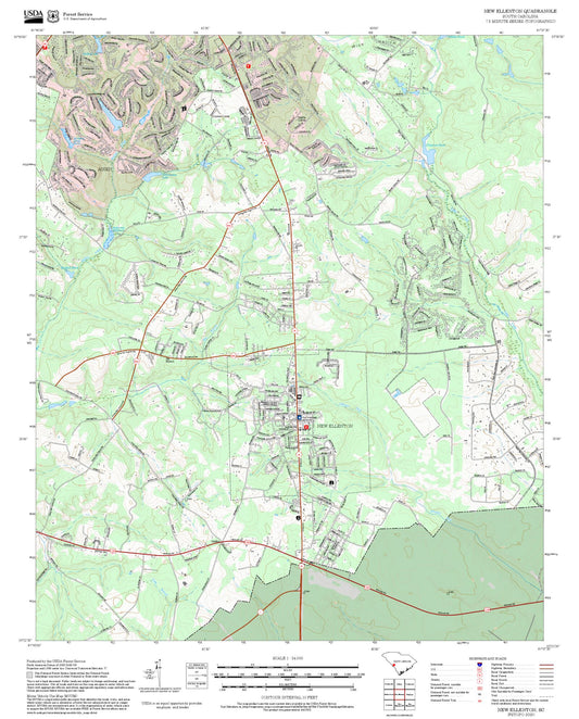 2025 Forest Service Topo Map of New Ellenton South Carolina