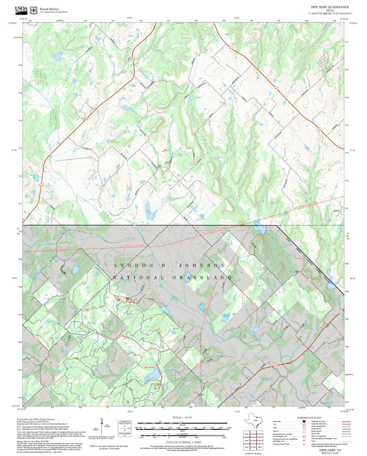 2025 Forest Service Topo Map of New Harp Texas