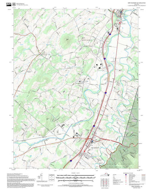 2025 Forest Service Topo Map of New Market Virginia