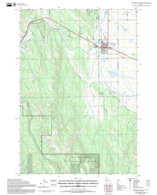 2025 Forest Service Topo Map of New Meadows Idaho