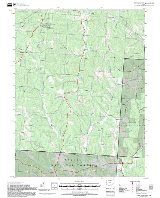2025 Forest Service Topo Map of New Plymouth Ohio