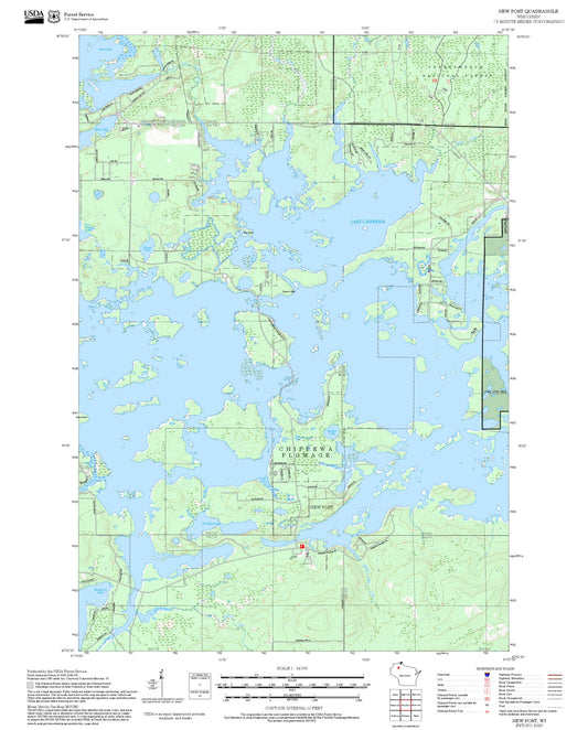 2025 Forest Service Topo Map of New Post Wisconsin