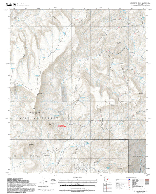 2025 Forest Service Topo Map of New River Mesa Arizona