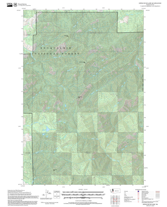 2025 Forest Service Topo Map of Newaukum Lake Washington
