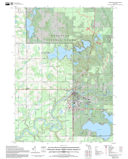 2025 Forest Service Topo Map of Newaygo Michigan