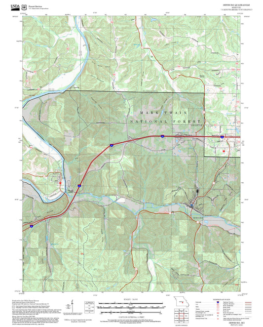 2025 Forest Service Topo Map of Newburg Missouri