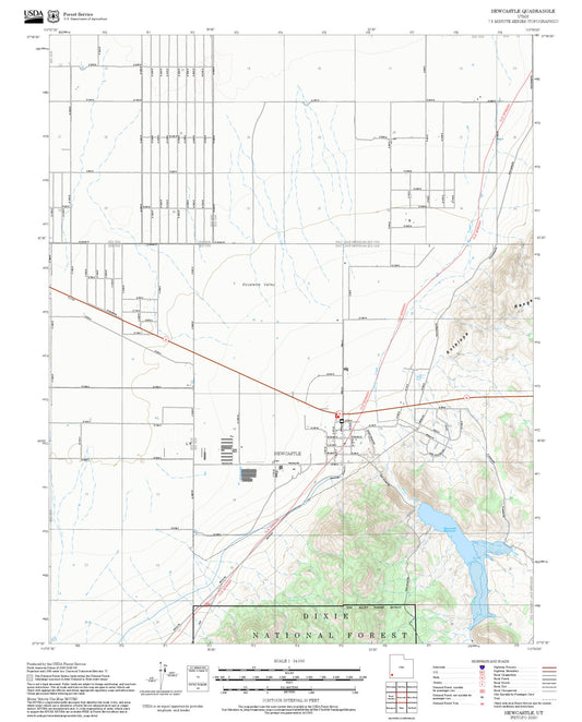 2025 Forest Service Topo Map of Newcastle Utah
