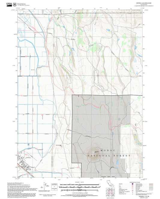 2025 Forest Service Topo Map of Newell California