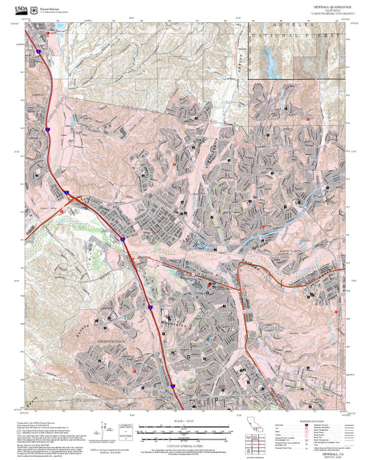 2025 Forest Service Topo Map of Newhall California
