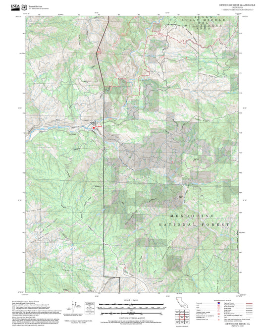 2025 Forest Service Topo Map of Newhouse Ridge California