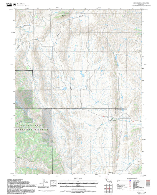 2025 Forest Service Topo Map of Newville California