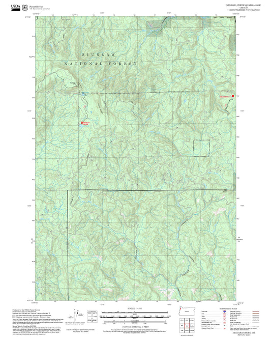2025 Forest Service Topo Map of Niagara Creek Oregon