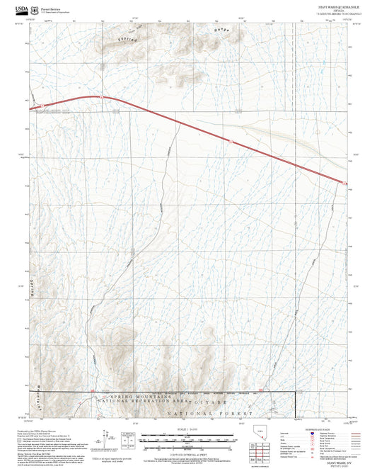 2025 Forest Service Topo Map of Niavi Wash Nevada