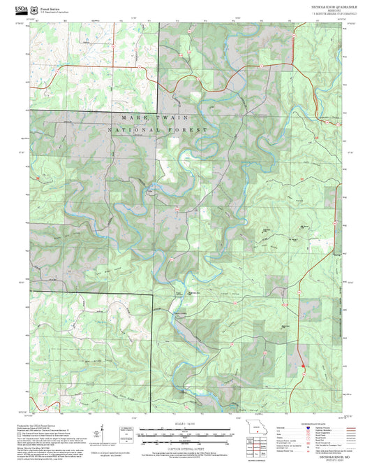 2025 Forest Service Topo Map of Nichols Knob Missouri