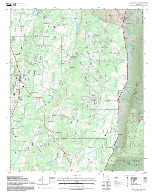 2025 Forest Service Topo Map of Nickajack Gap Georgia