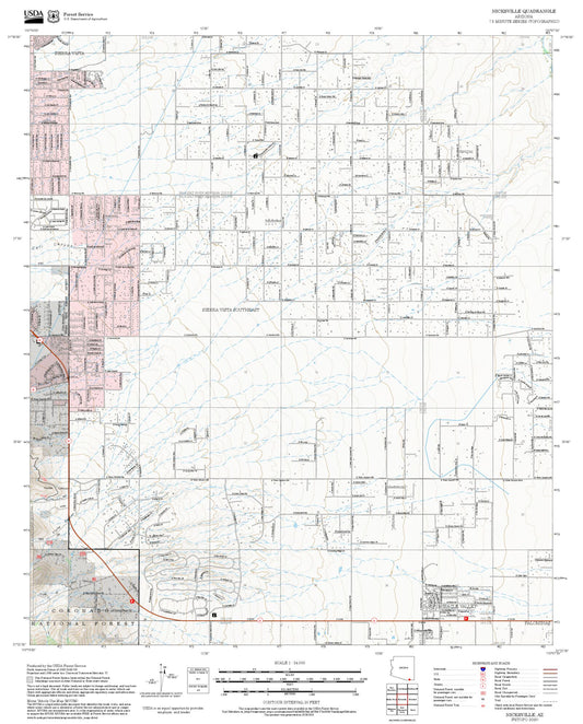 2025 Forest Service Topo Map of Nicksville Arizona