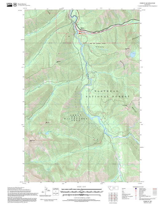 2025 Forest Service Topo Map of Nimrod Montana