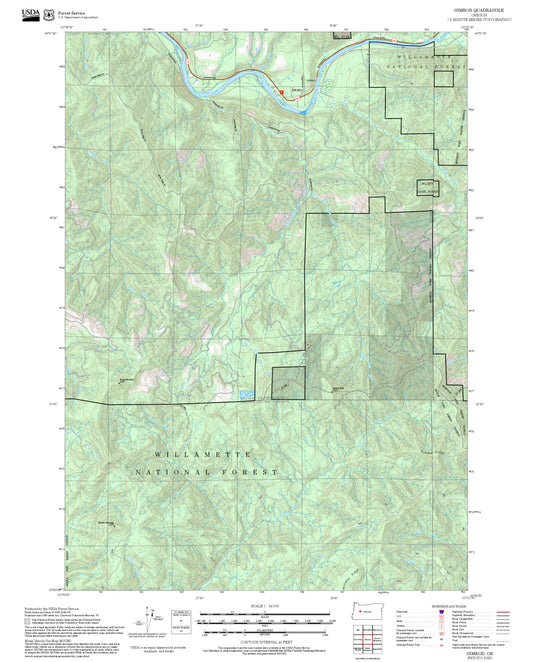 2025 Forest Service Topo Map of Nimrod Oregon