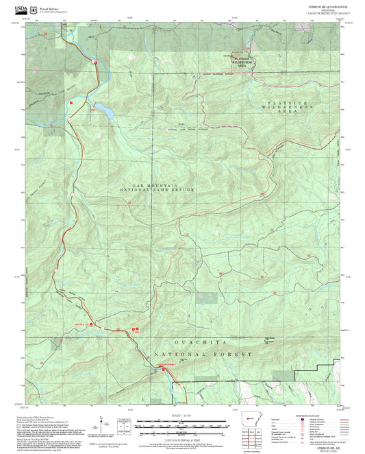 2025 Forest Service Topo Map of Nimrod SE Arkansas