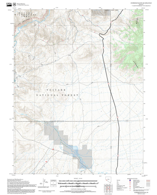2025 Forest Service Topo Map of Ninemile Ranch Nevada