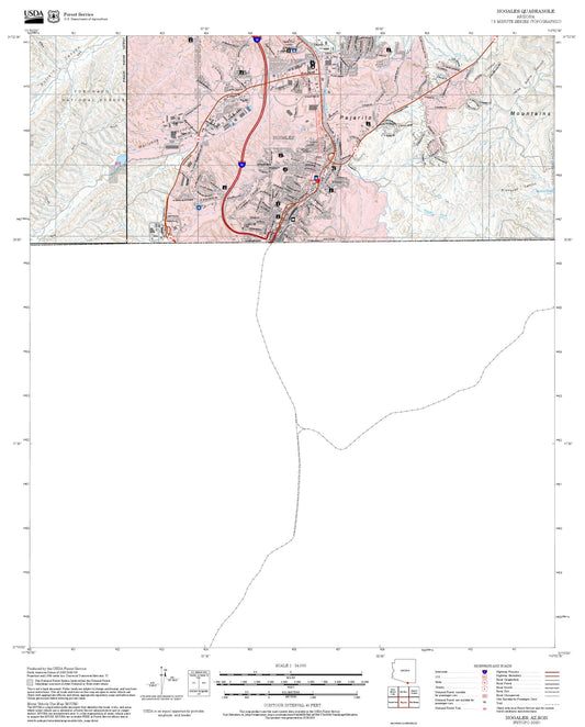 2025 Forest Service Topo Map of Nogales Arizona