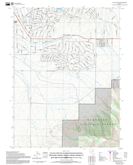 2025 Forest Service Topo Map of Noon Rock Nevada