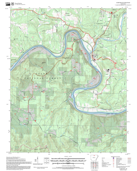 2025 Forest Service Topo Map of Norfork Arkansas