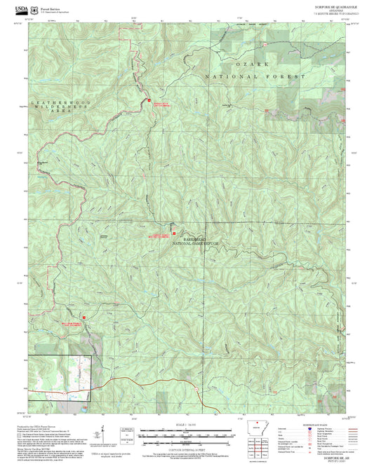 2025 Forest Service Topo Map of Norfork SE Arkansas