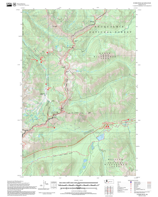 2025 Forest Service Topo Map of Norse Peak Washington