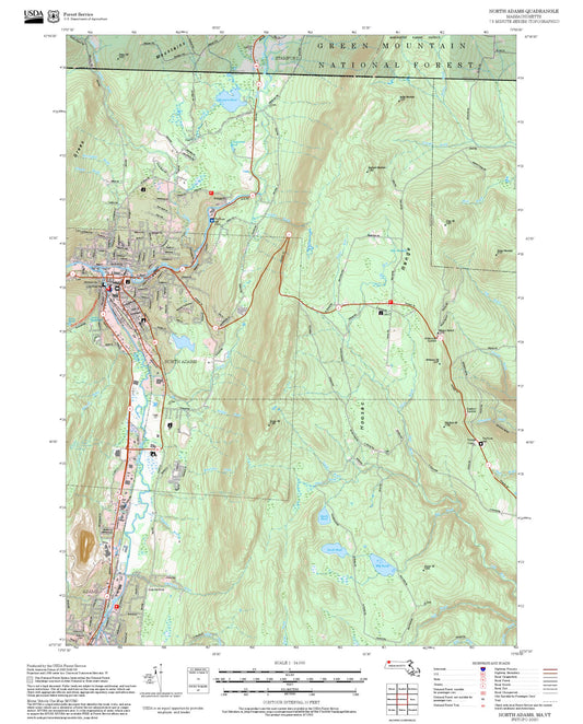 2025 Forest Service Topo Map of North Adams Massachusetts