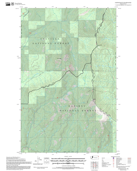 2025 Forest Service Topo Map of North Baldy Washington