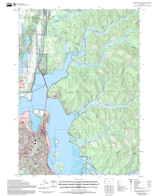 2025 Forest Service Topo Map of North Bend Oregon