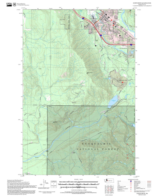 2025 Forest Service Topo Map of North Bend Washington