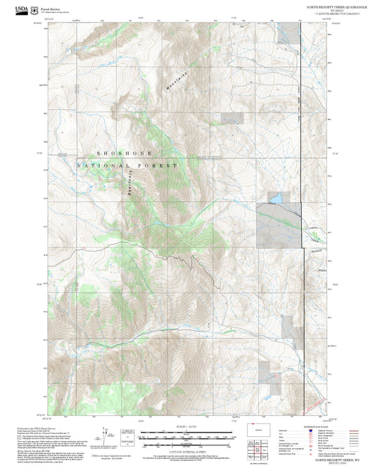 2025 Forest Service Topo Map of North Bennett Creek Wyoming
